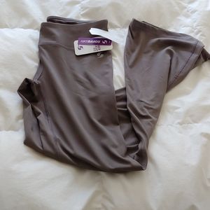 Soffe Low Rise Velvet Grey Yoga Boot Pant